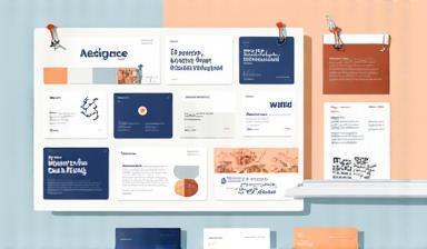 Branding development process showing a mood board and logo concepts
